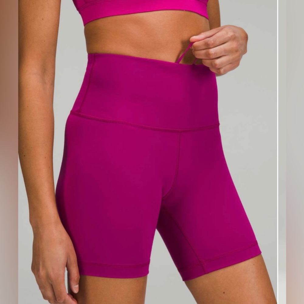 Lululemon Wunder Train High-Rise Short 6" in Magenta Purple Athletic Workout